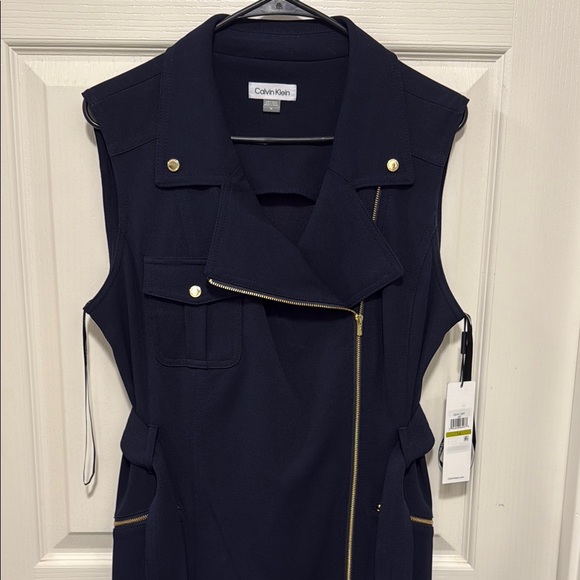 Calvin Klein Motto Style Navy Sheath Dress. Size 14 Never Worn. - Picture 3 of 13